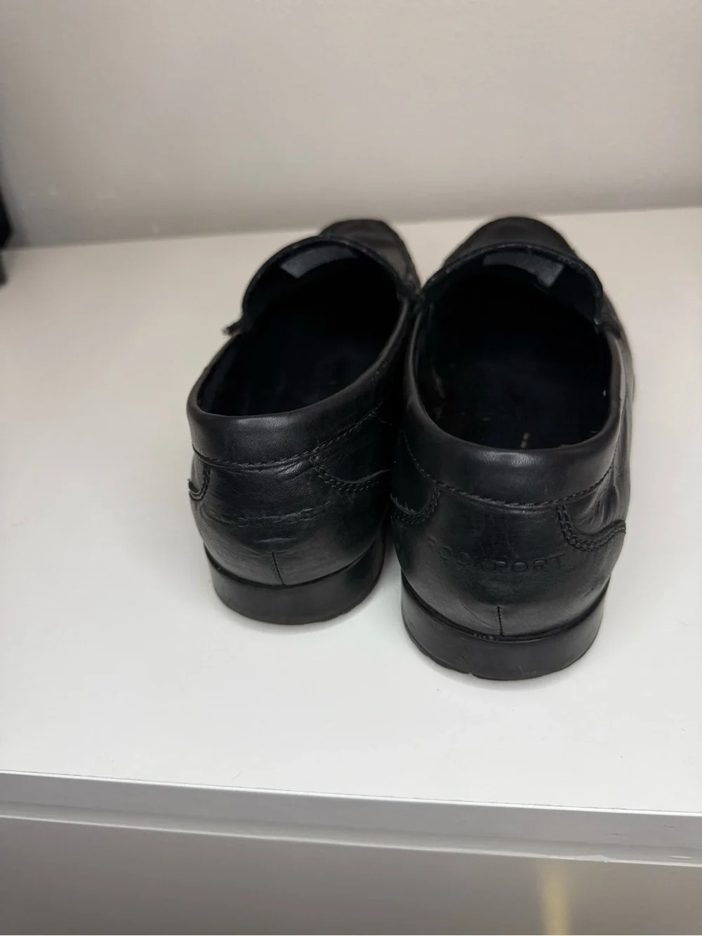 Rockport Walkability Black Leather Loafers Men’s 11 TruTech Comfort Dress Shoes